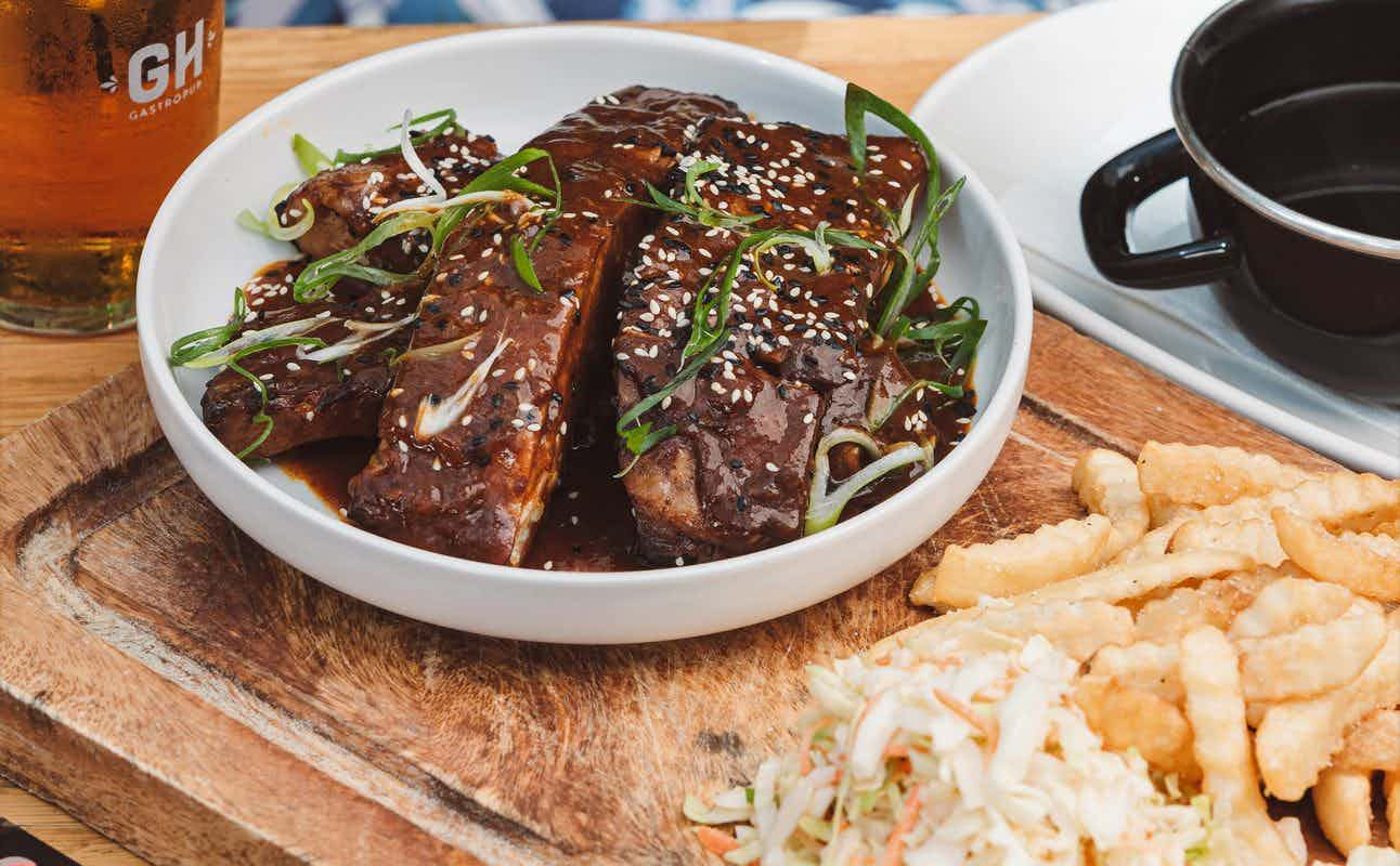 Enjoy Pub Food, New Zealand, Vegetarian options, Restaurant, Gastropub, Table service, Child friendly, $$$, Groups and Families cuisine at The Good Home Lincoln Road in Henderson, Auckland