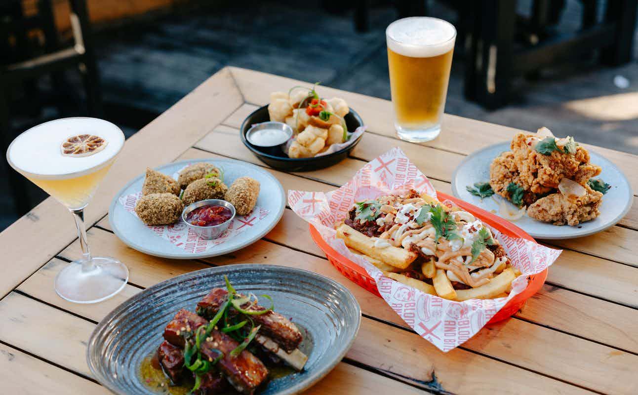 Enjoy Street Food, Pub Food, Gluten Free Options, Vegetarian options, Bars & Pubs, Late night, Private Dining, $$, Date night, Families, Groups and All patrons under 18 must be accompanied by a parent or legal guardian. cuisine at Sweat Shop Brew Kitchen in Auckland City Centre, Auckland