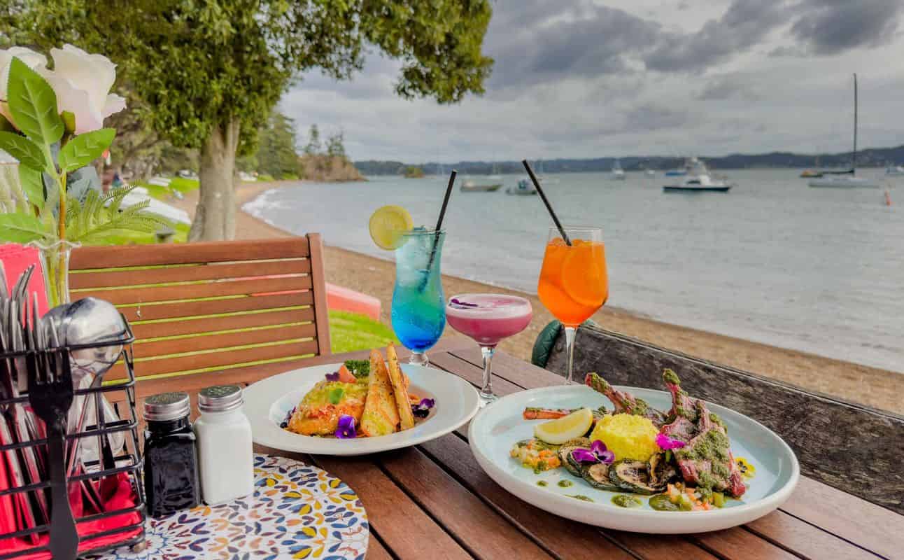 Enjoy International, Gluten Free options, Vegan options, Restaurant, Indoor & outdoor seating, Highchairs available, Wheelchair accessible, Table service, Waterfront, Families, Groups, Special occasion, Date night and Views cuisine at Butterfish in Russell, Bay of Islands