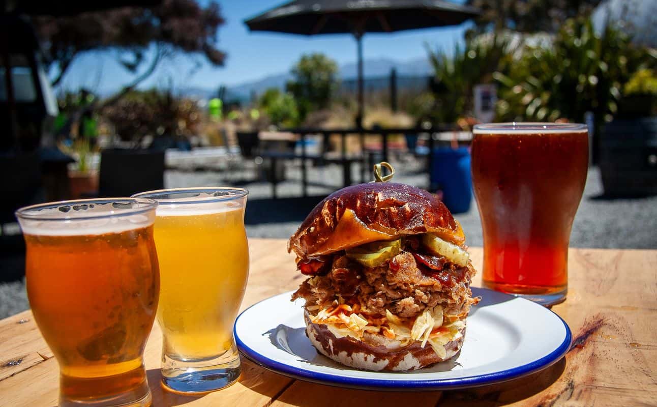 Enjoy Pub Food, Gluten Free options, Vegan options, Vegetarian options, Bars & pubs, Indoor & outdoor seating, Beer garden, Child friendly, Dog friendly, $$, Groups, Families, Bar scene, Craft beer, Date night, Kids, Hidden gems and Special occasion cuisine at Emporium Brewing in Kaikoura, Canterbury Townships